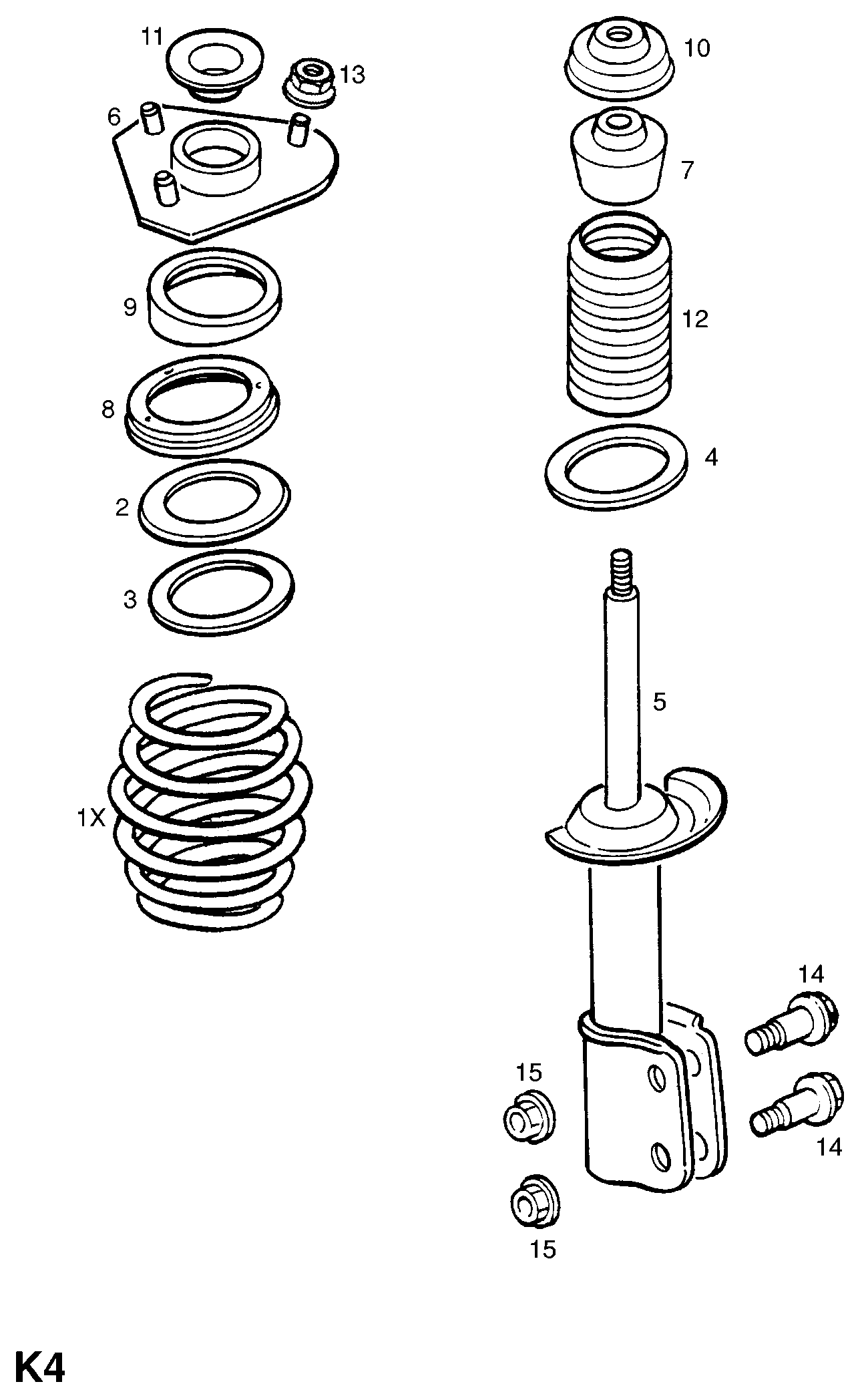 Opel 344246 - Front shock absorbers: 2 pcs. autospares.lv