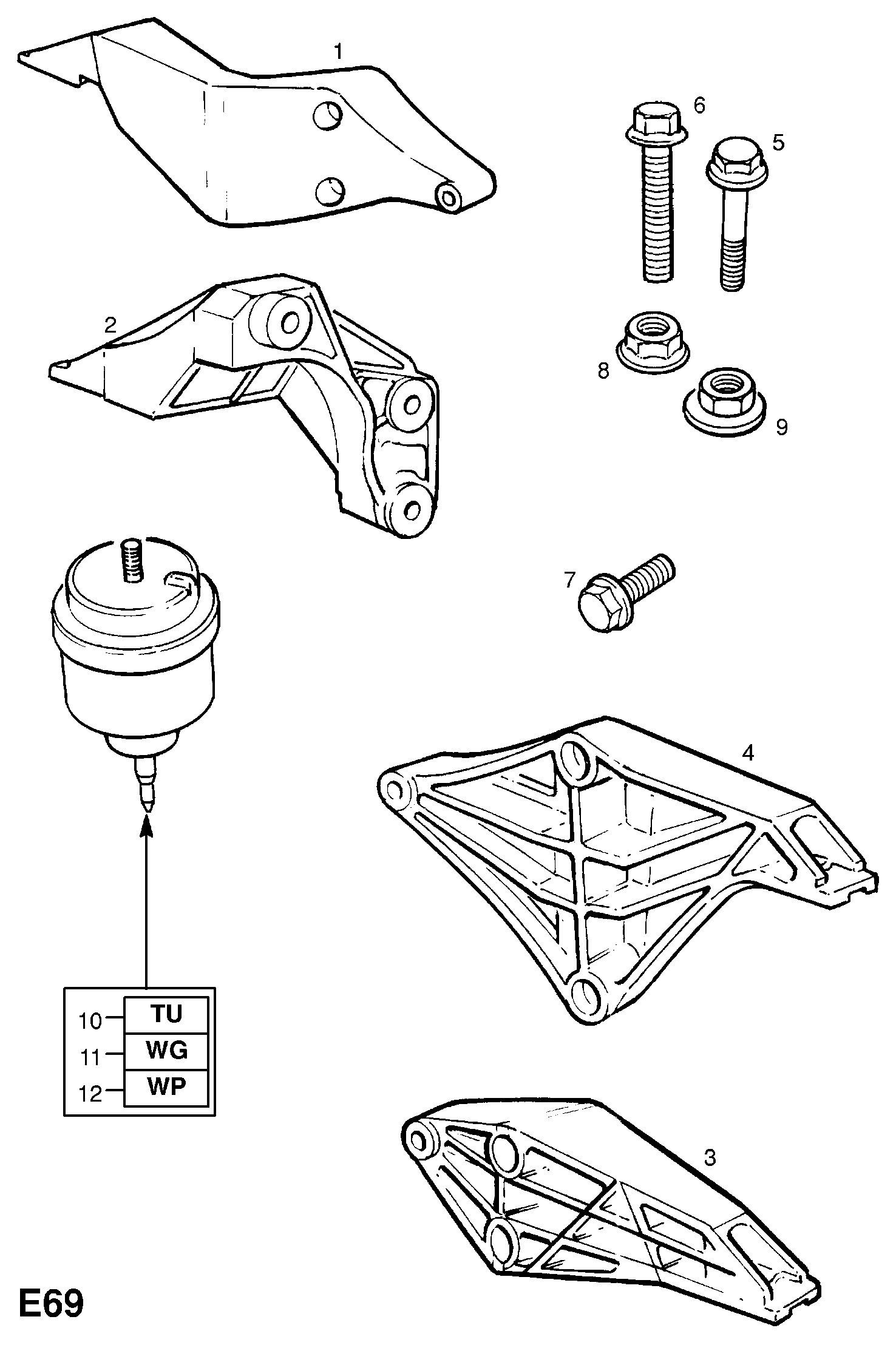 FREN-J 6 84 681 - Engine mountings: 1 pcs. autospares.lv