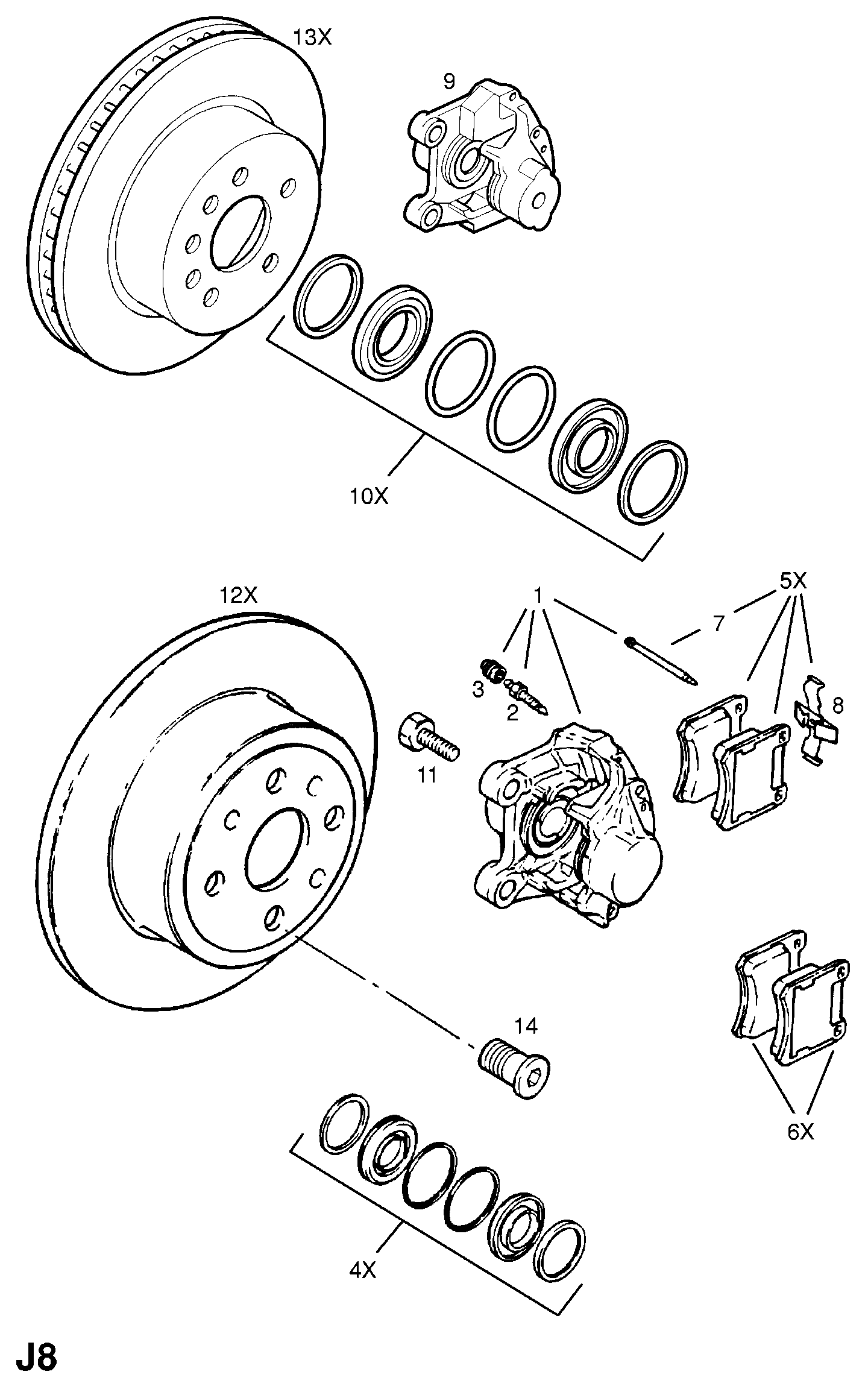 Opel 1605883 - Rear brake disc caliper: 1 pcs. autospares.lv