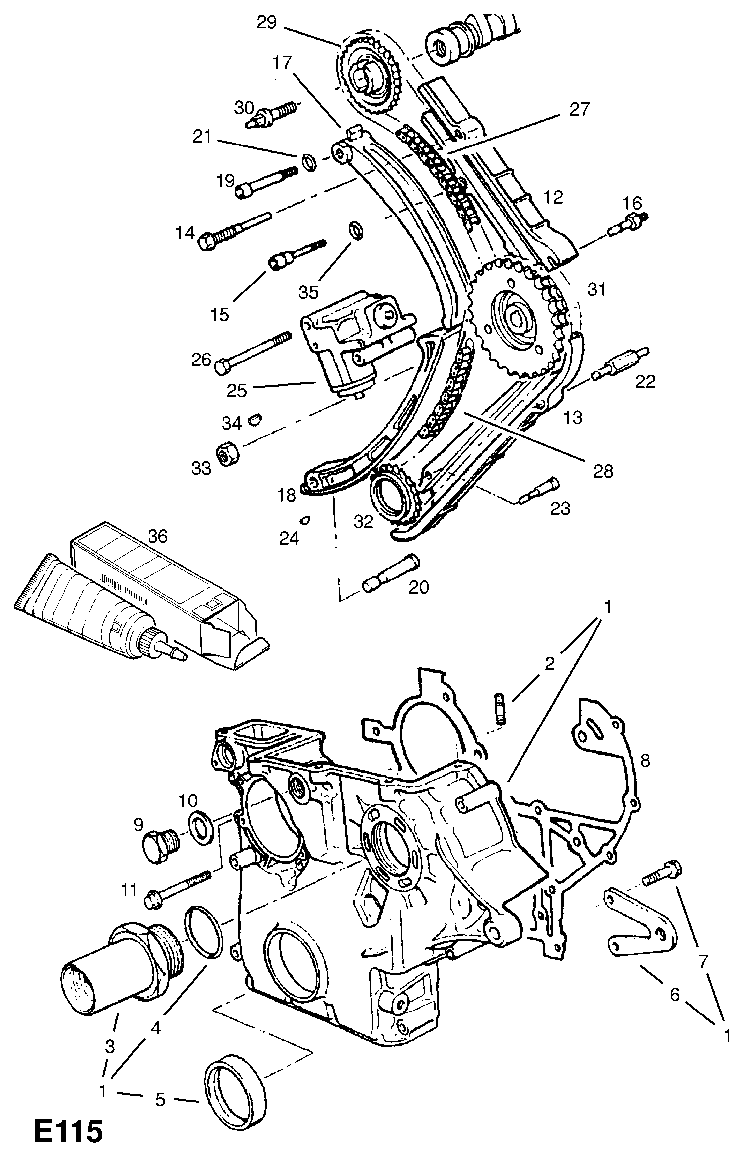 Opel 6 36 387 - Timing chain, gear and pulleys: 1 pcs. autospares.lv