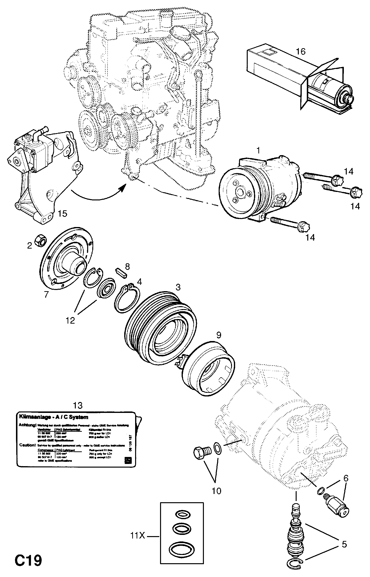 ISUZU 1840996 - Compressor and fittings (contd.): 1 pcs. autospares.lv