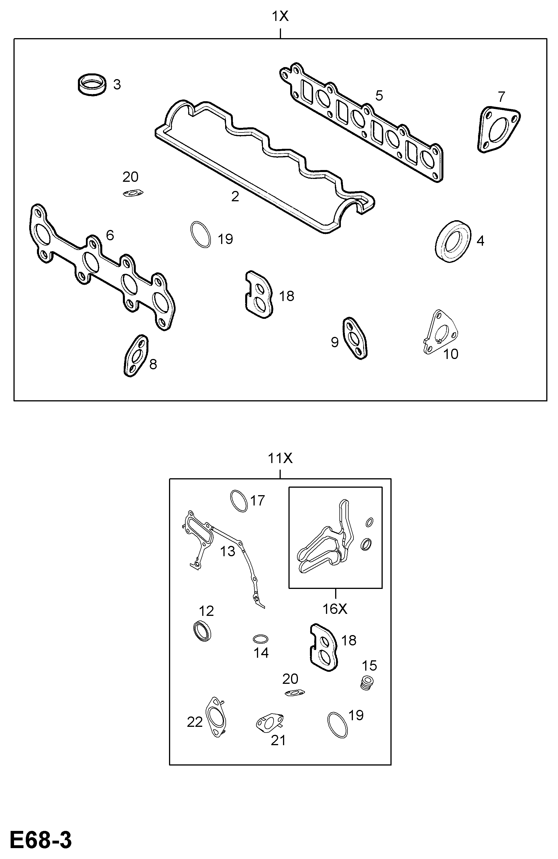 Opel 851 362 - Engine gasket sets: AR pcs. autospares.lv