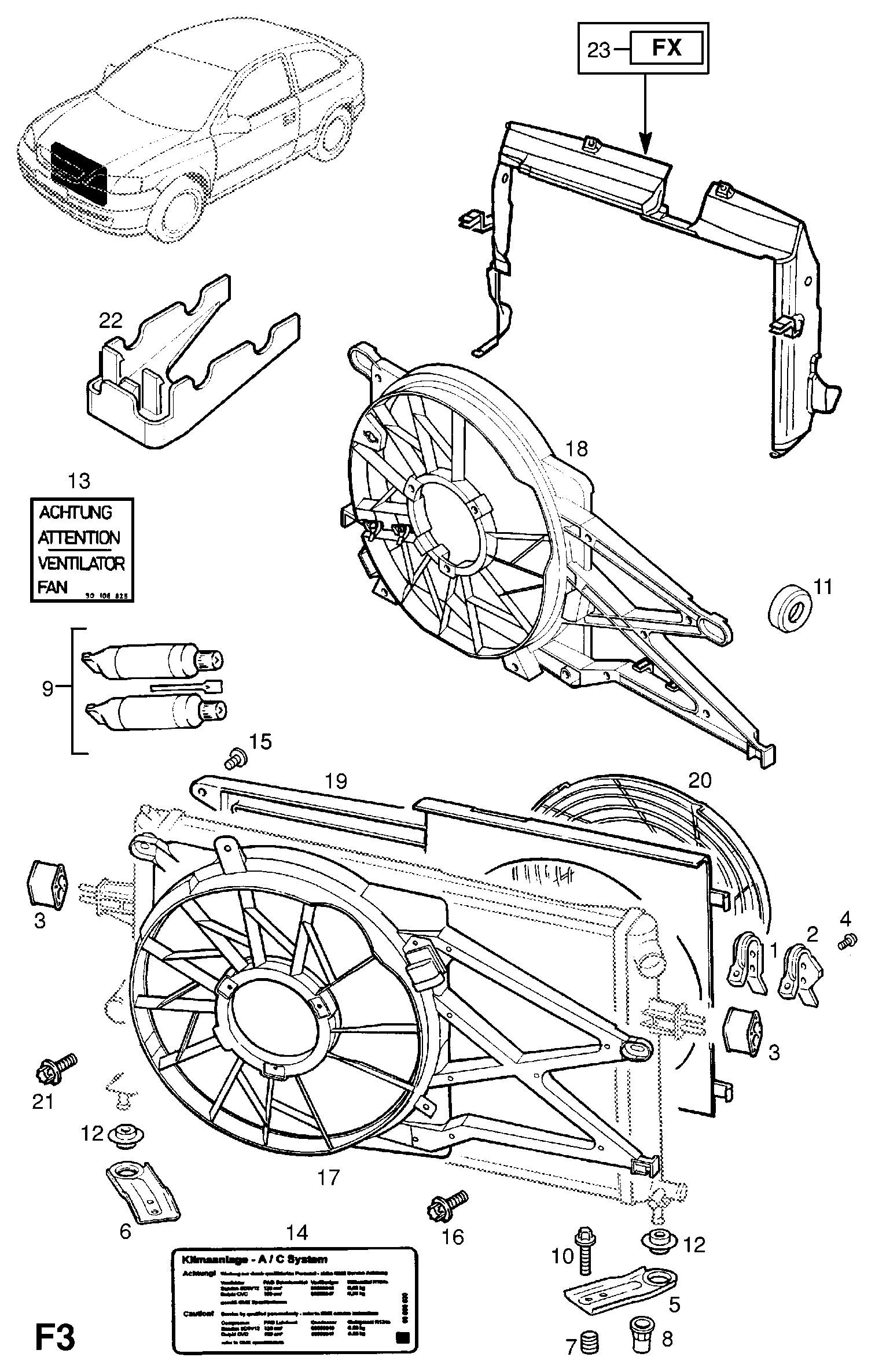 GMC 1314 539 - Radiator cowl: 1 pcs. autospares.lv