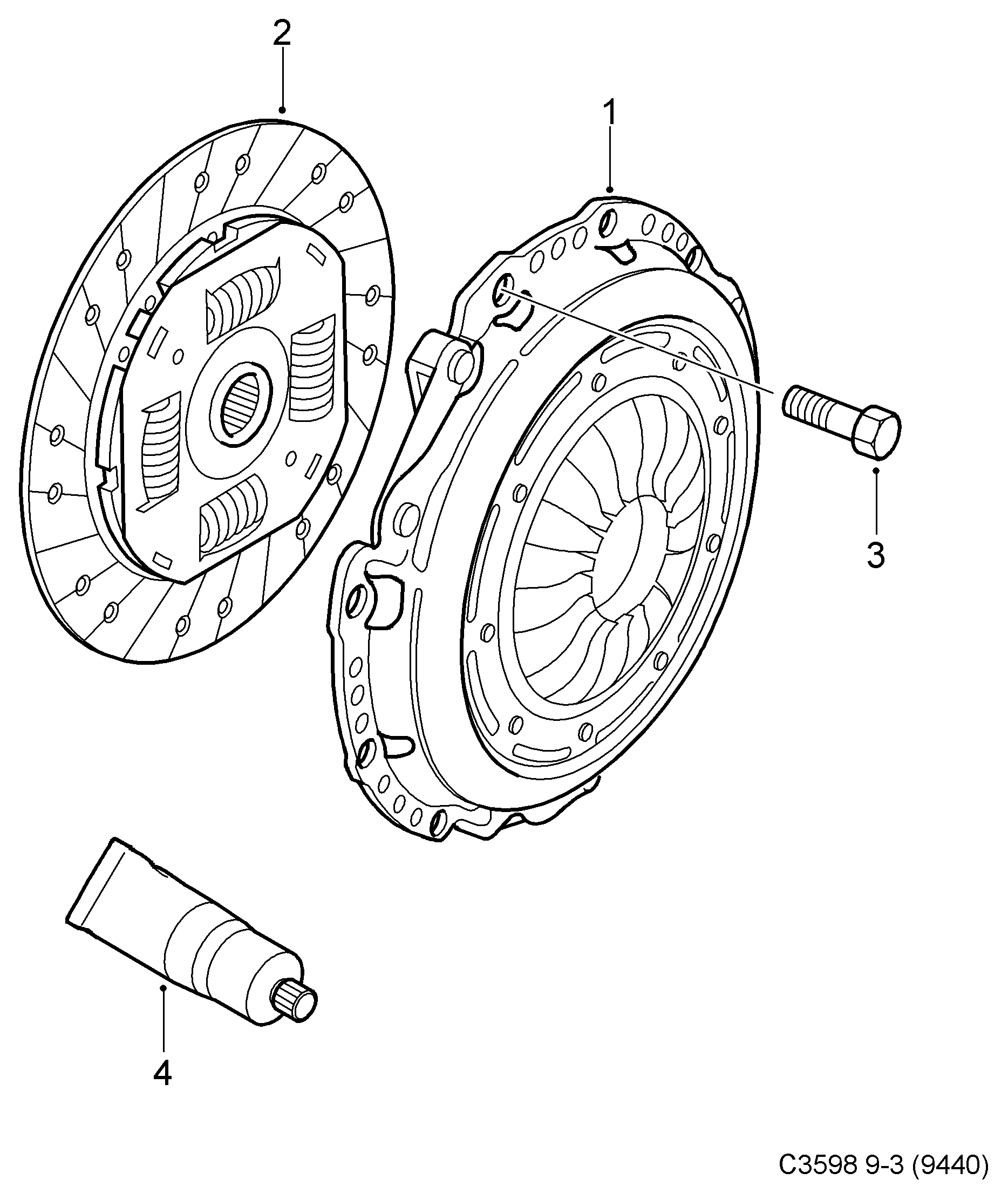 Cadillac 55353238 - Clutch, clutch disc, (2003-2012) , b207, d223l, m: 1 pcs. autospares.lv