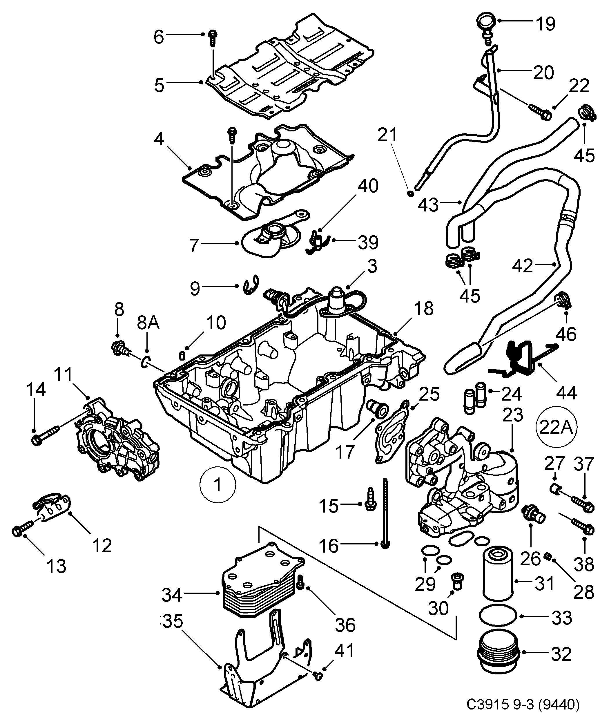 Buick 11519408 - Oil pan, oil filter, (2006-2012) , b284: 1 pcs. autospares.lv