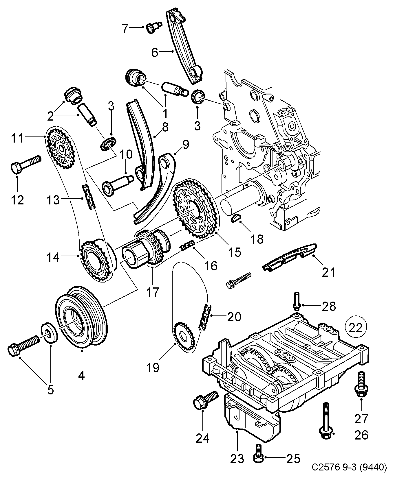 Opel 55351711 - Transmission - balance shaft, (2003-2004) , d223l: 1 pcs. autospares.lv