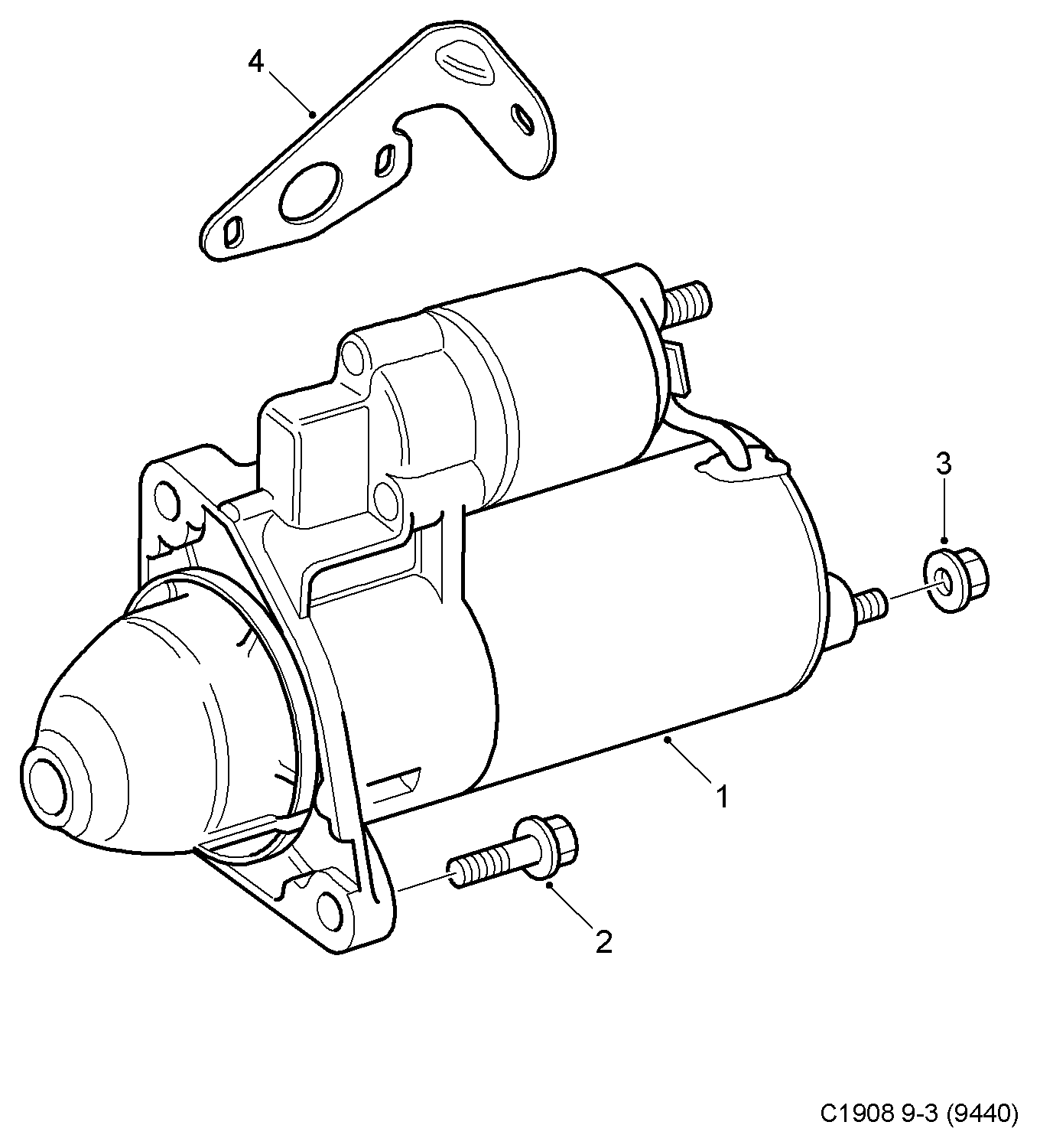 SAAB 55351630 - Starter motor, (2003-2004) , d223l: 1 pcs. autospares.lv