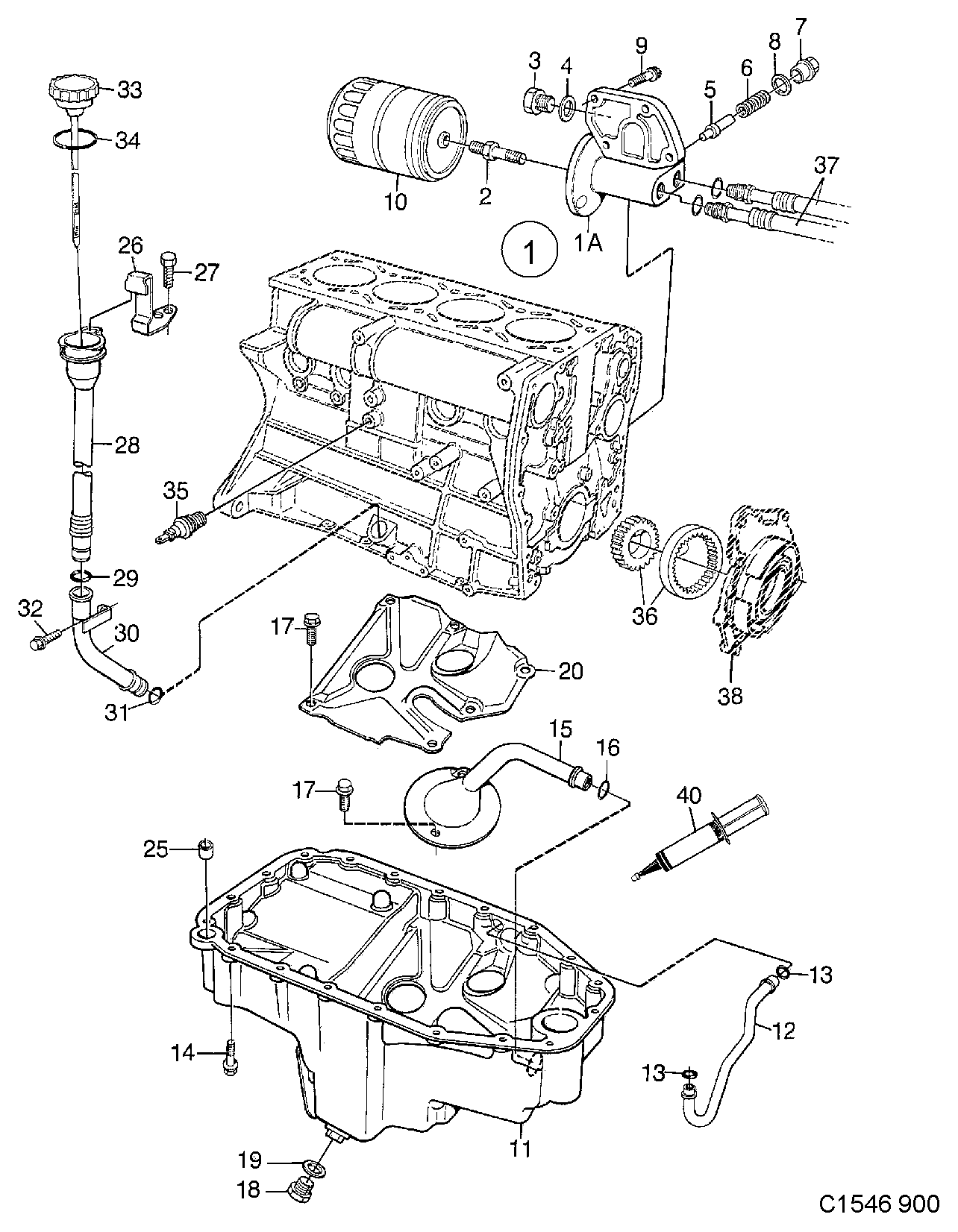 SAAB 9144445 - Oil pan, oil filter - 4-cylinder, (1994-1998) , 4-cyl: 1 pcs. autospares.lv