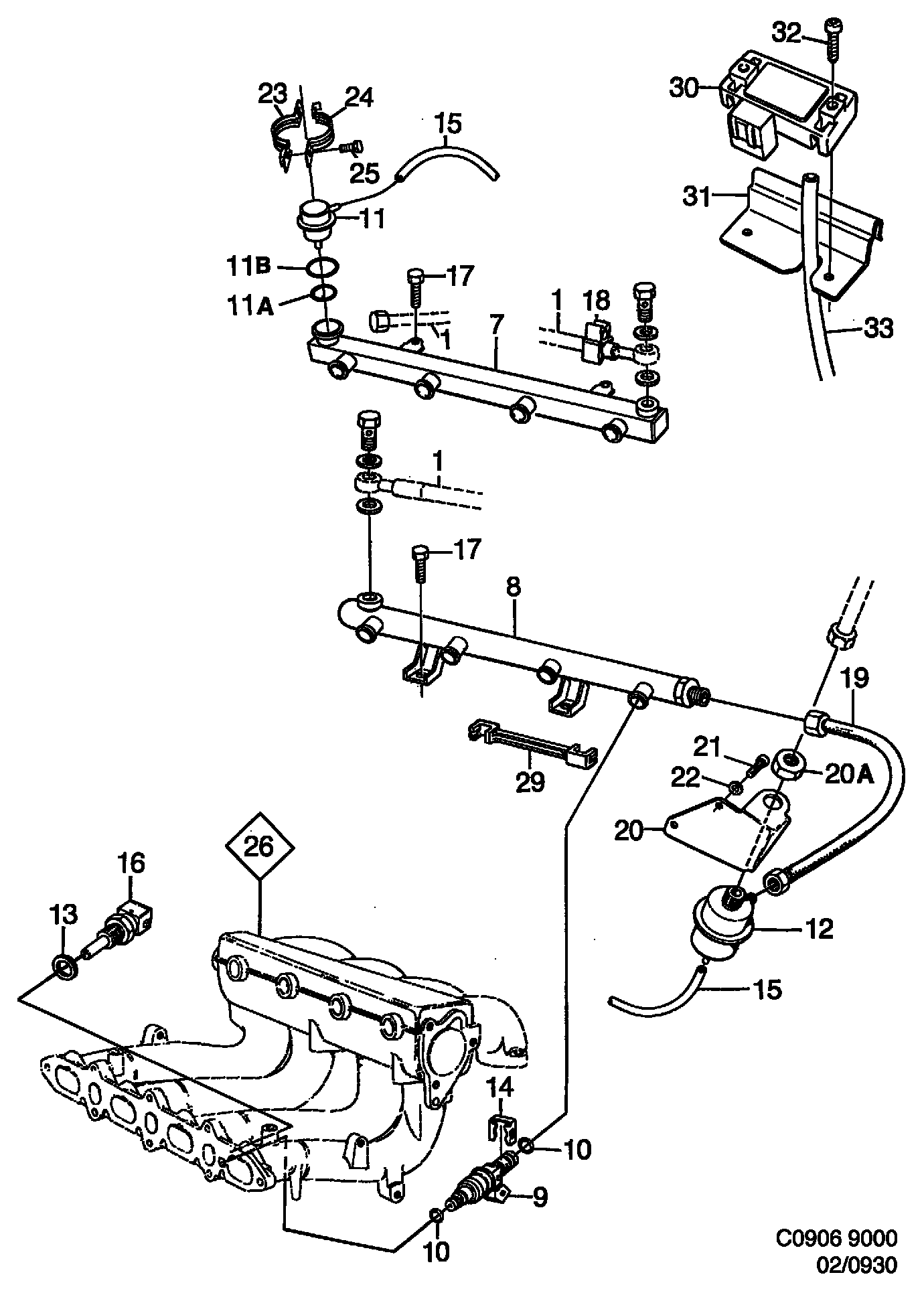 TVR 91 77 213 - Distribution pipe - 4-cylinder, (1994-1998) , 4-cyl: 1 pcs. autospares.lv