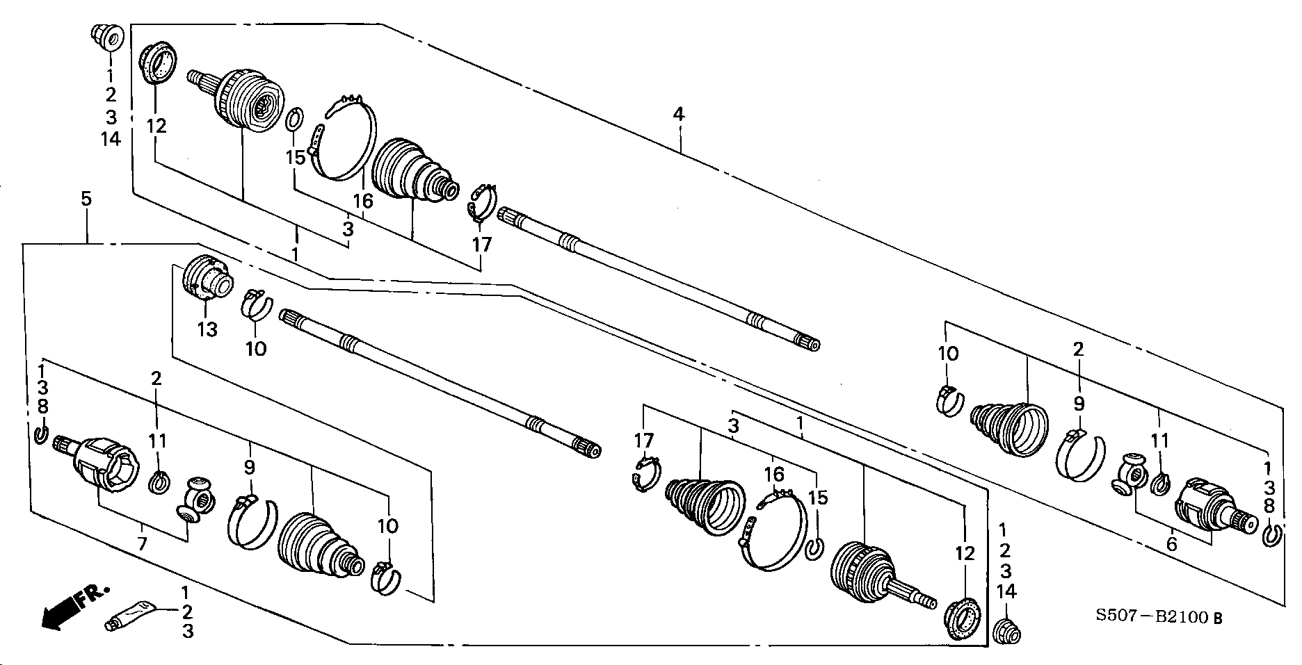 Honda 44018-S04-C03 - Front driveshaft: 002 pcs. autospares.lv