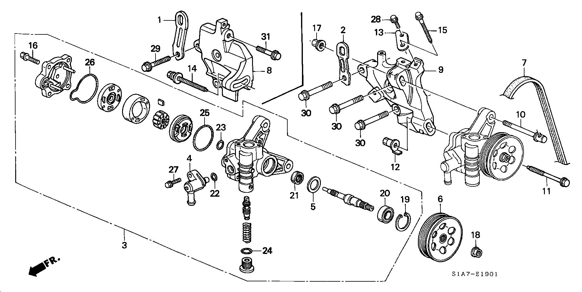 TOYOTA 56992PDAE01 - Power steering pump/ bracket (1.8l/2.0l/2.2l): 001 pcs. autospares.lv