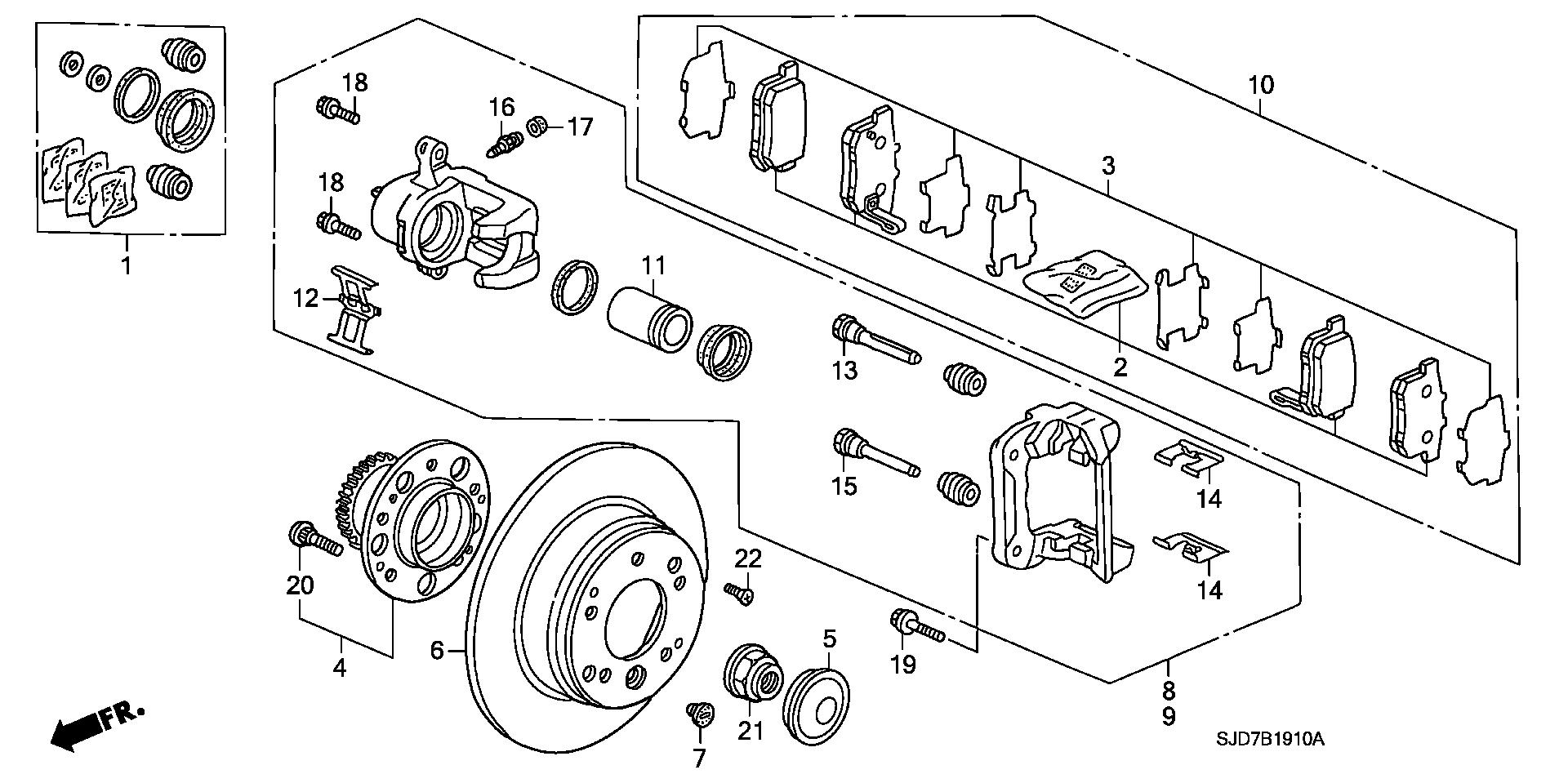 Honda 01473-SZ3-A00 - Rear brake (disk): 002 pcs. autospares.lv