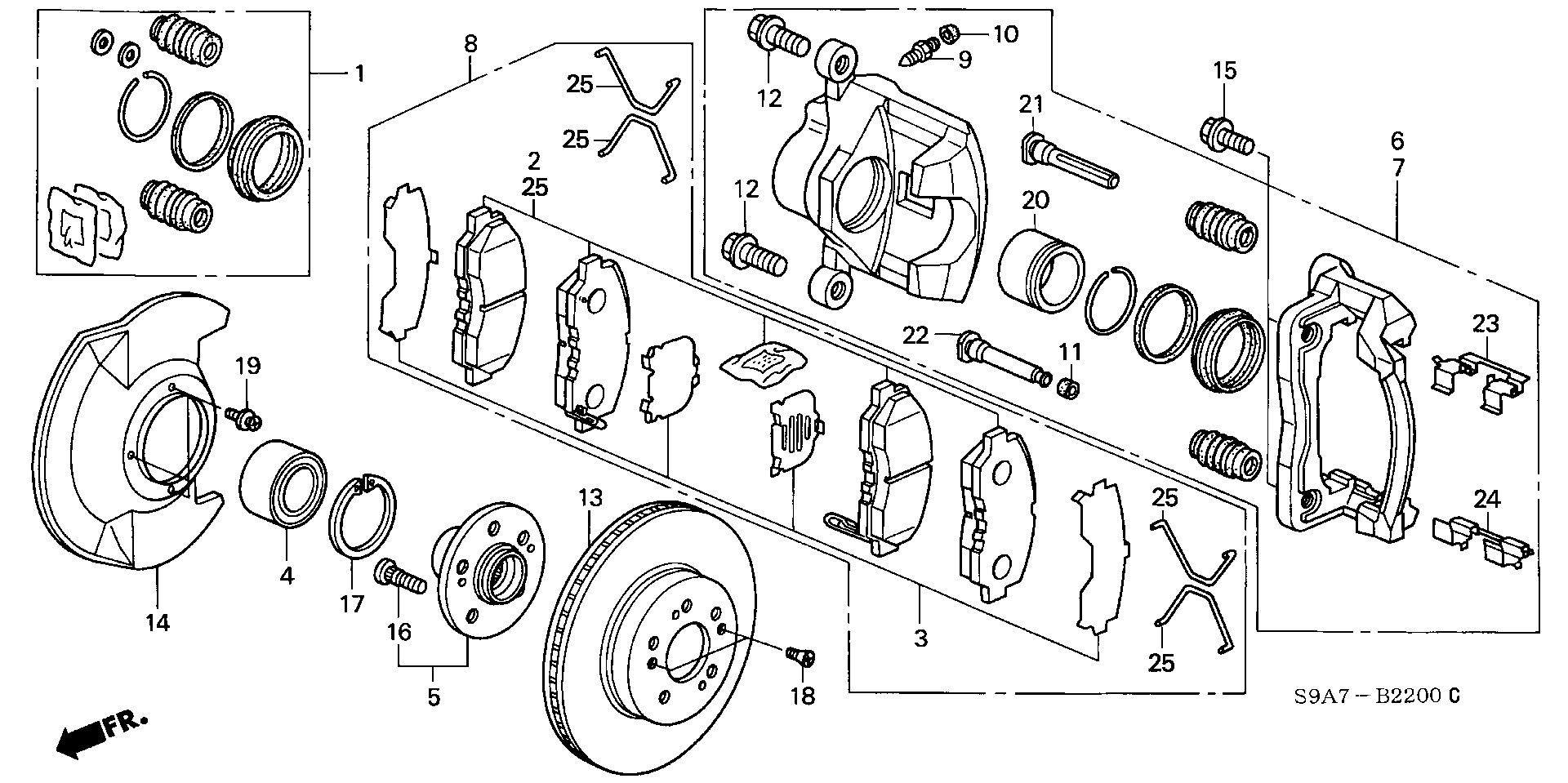 Honda 45251-SCA-E00 - Front brake: 002 pcs. autospares.lv