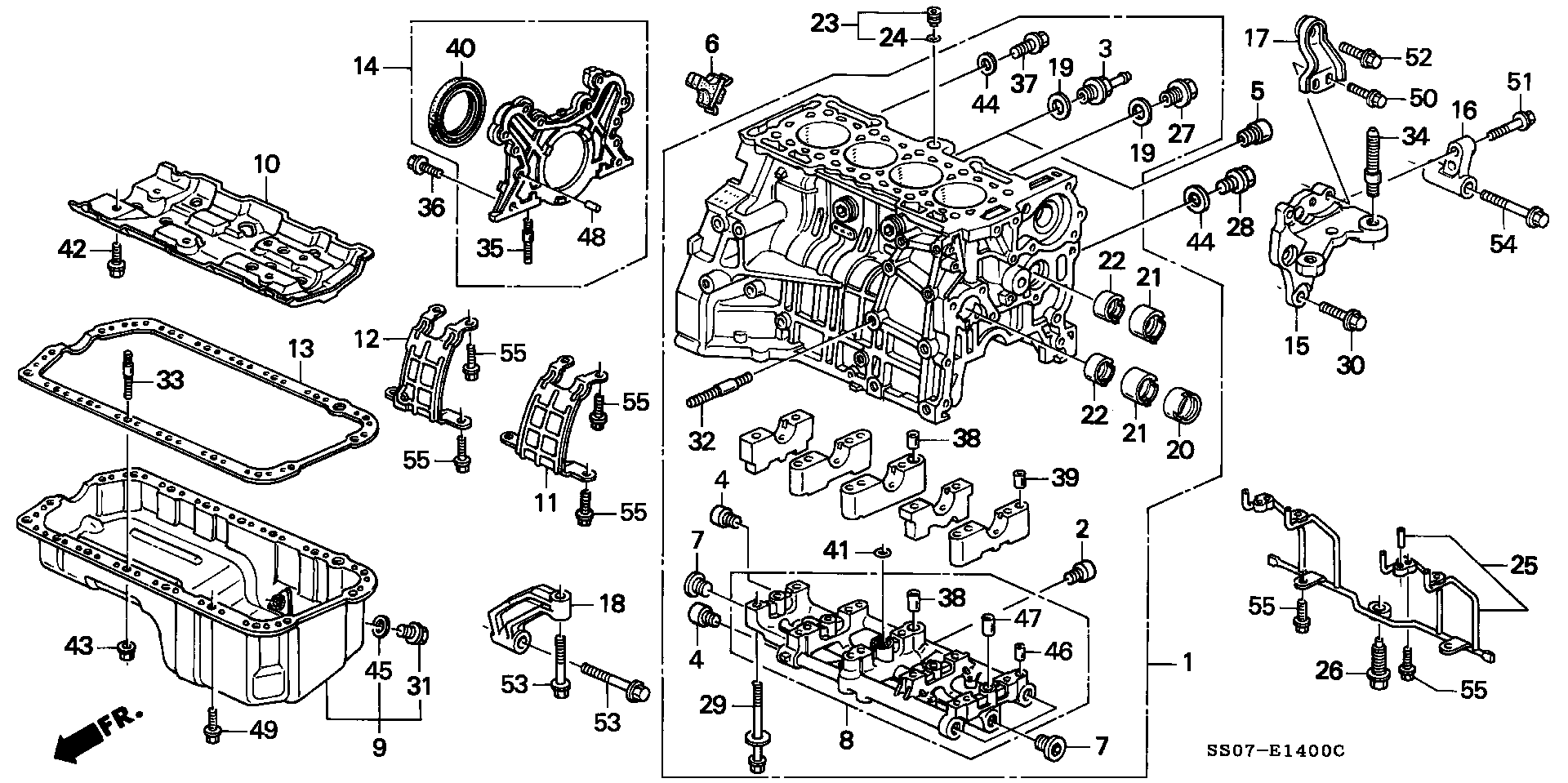 Honda 91214PH3751 - Cylinder block/oil pan: 001 pcs. autospares.lv