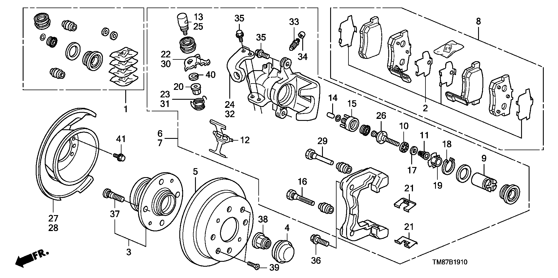 Honda 43022-TM8-G01 - Rear brake: 001 pcs. autospares.lv