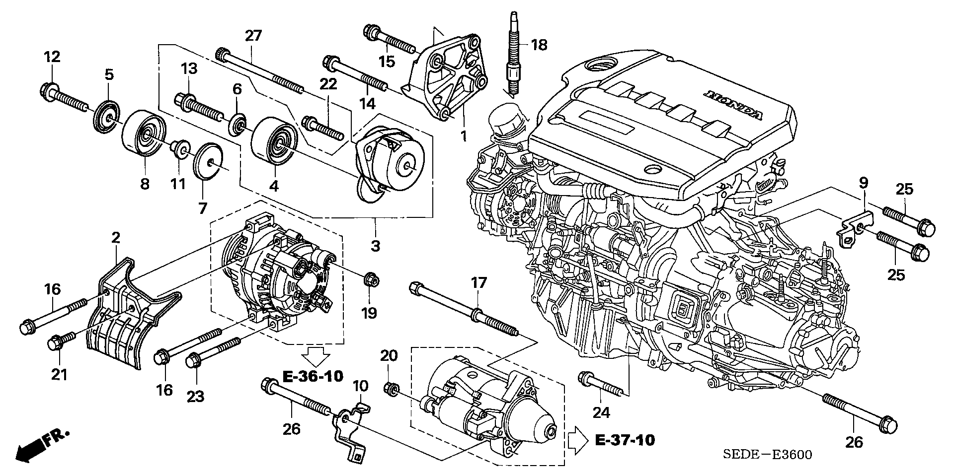 Honda 31170-RBD-E02 - Engine mounting bracket (diesel): 001 pcs. autospares.lv