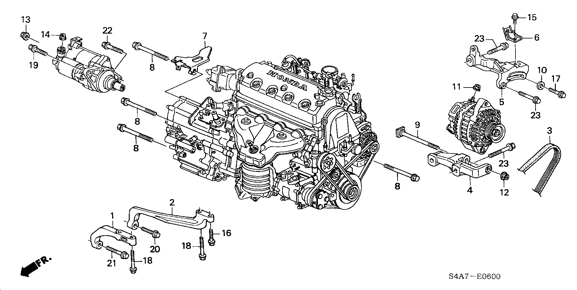 Honda 31110-P1K-E03 - Alternator bracket (1.6l): 001 pcs. autospares.lv
