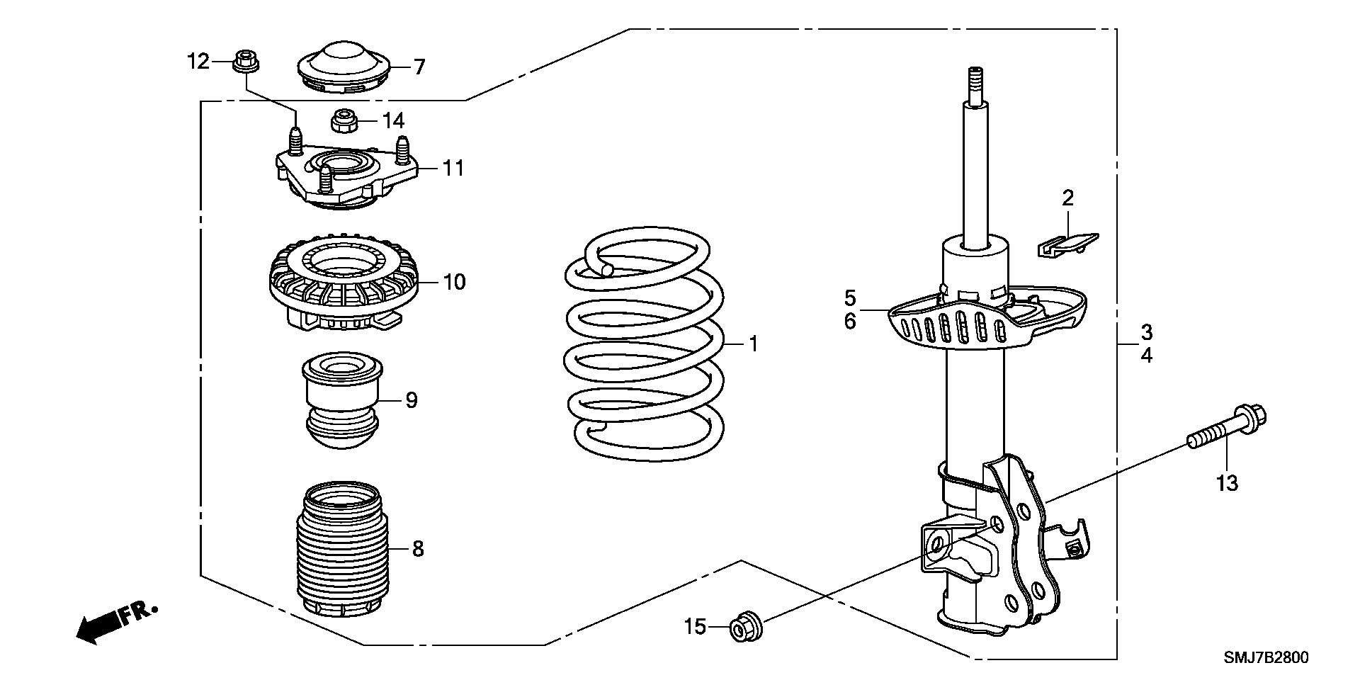 Honda 51606SMGB01 - Front shock absorber: 001 pcs. autospares.lv