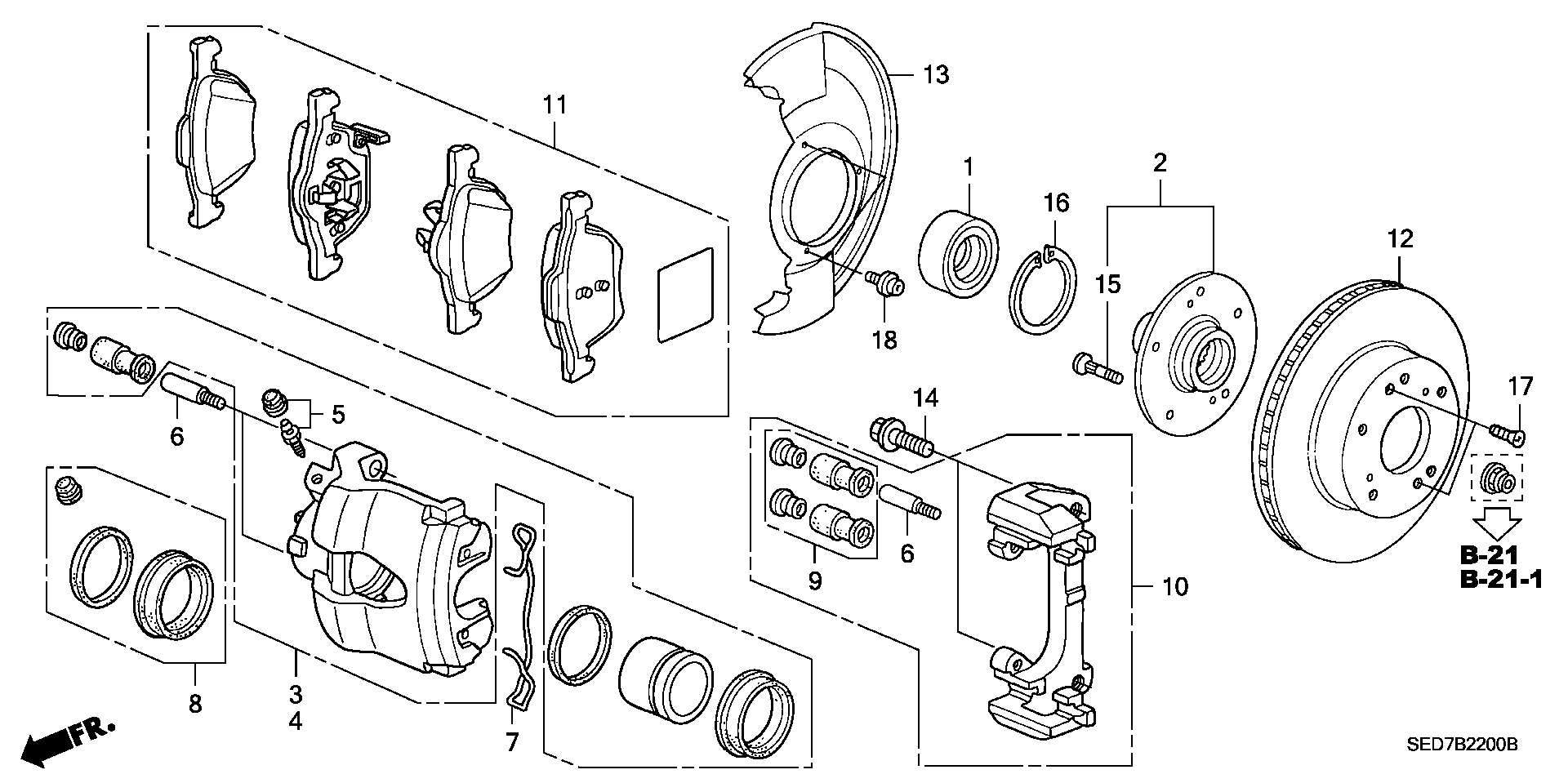 MAZDA 45022-SEA-E01 - Brake Pad Set, disc brake autospares.lv