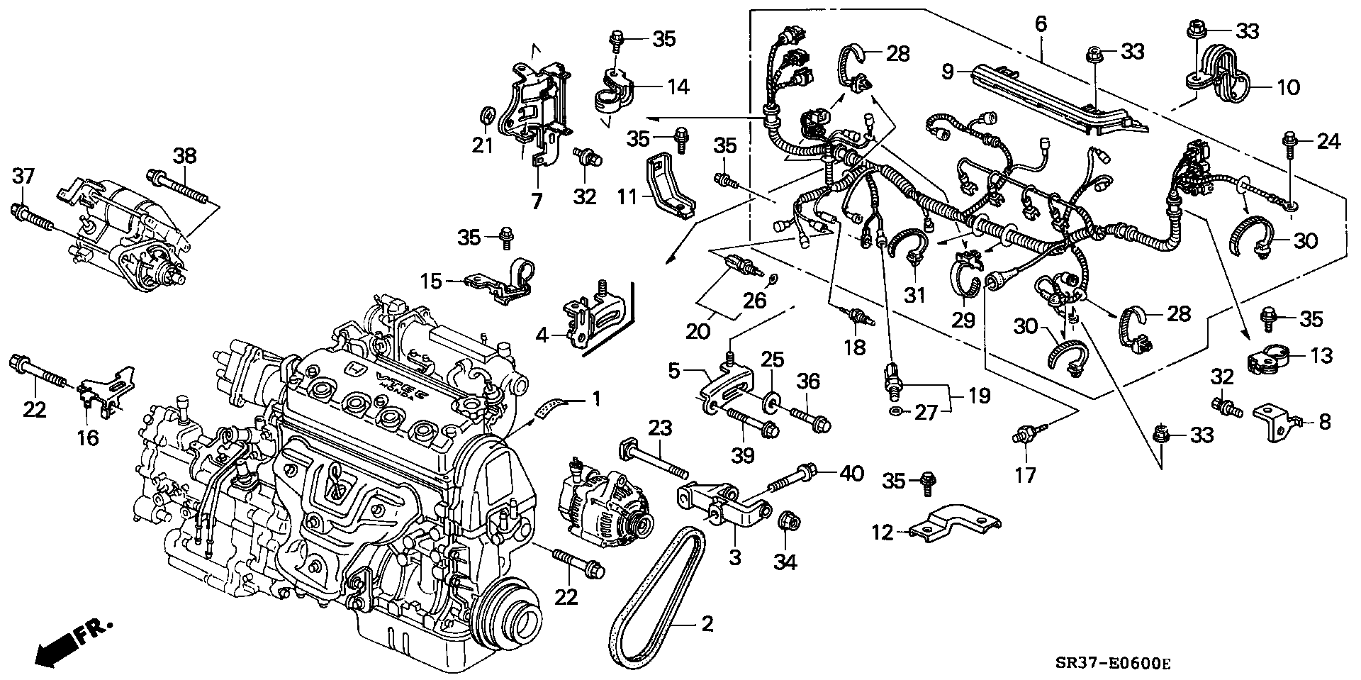 Honda 31110-P01-003 - Engine wire harness/clamp (sohc,sohc vtec): 001 pcs. autospares.lv