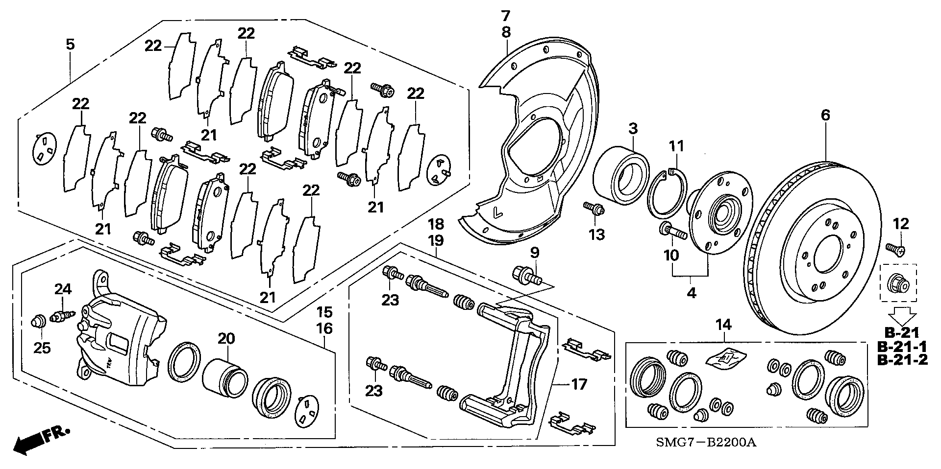 Honda 01463-SMG-E00 - Front brake: 001 pcs. autospares.lv