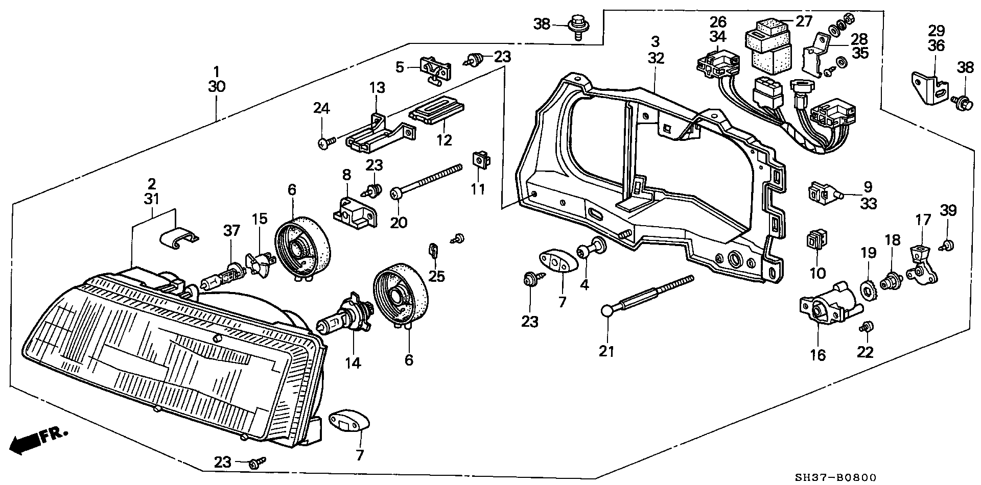 Honda 33115-692-741 - Headlight (1): 002 pcs. autospares.lv