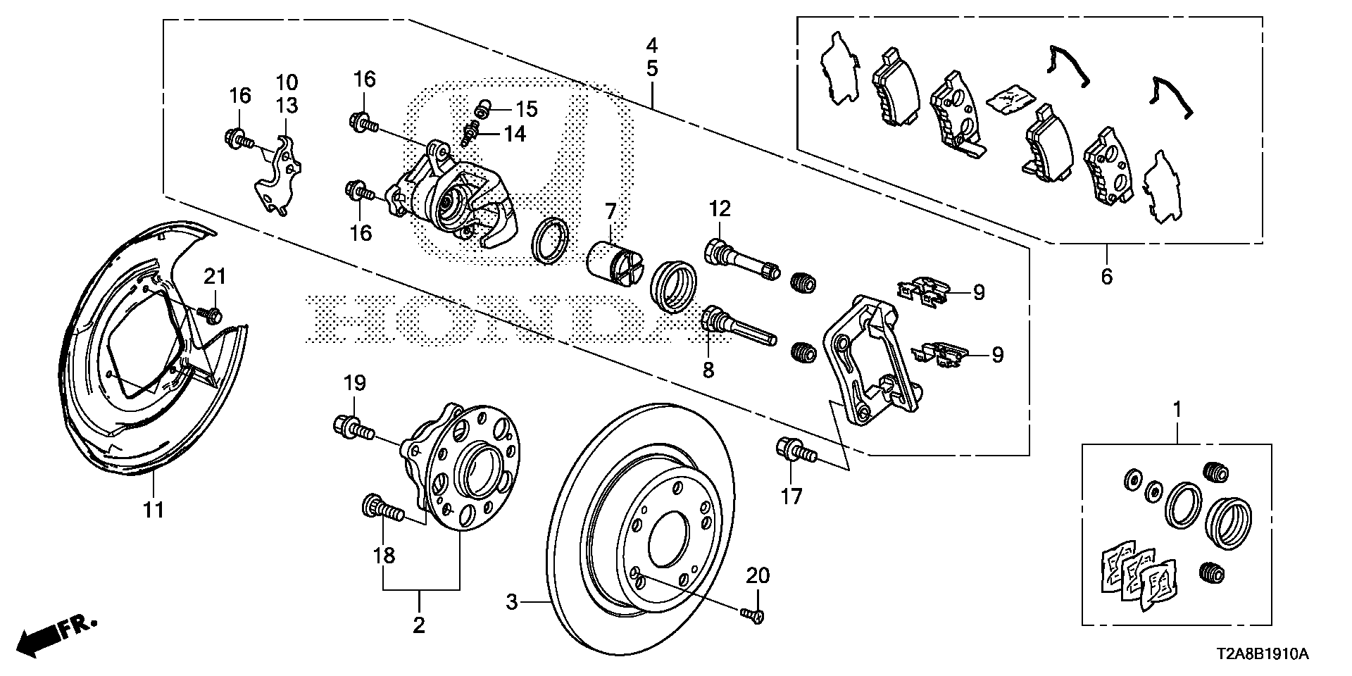 Honda 01473-TA0-A50 - Rear brake: 002 pcs. autospares.lv