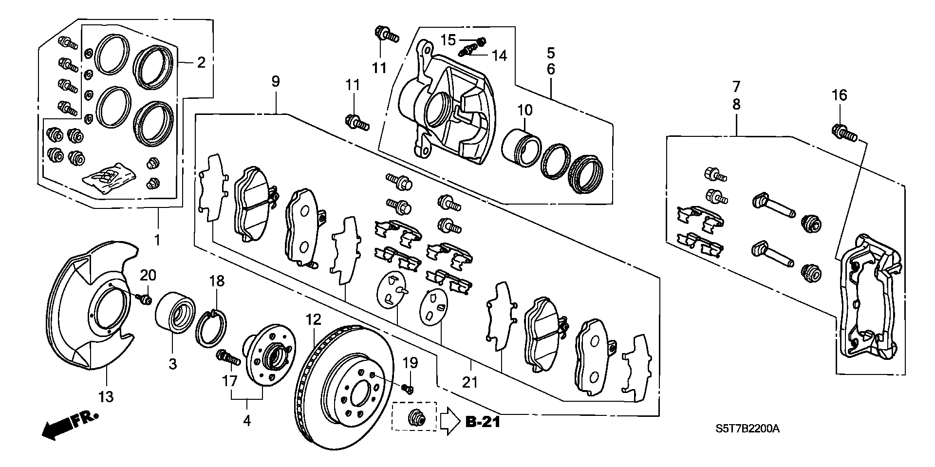 Honda 45022S6F305 - Brake Pad Set, disc brake autospares.lv