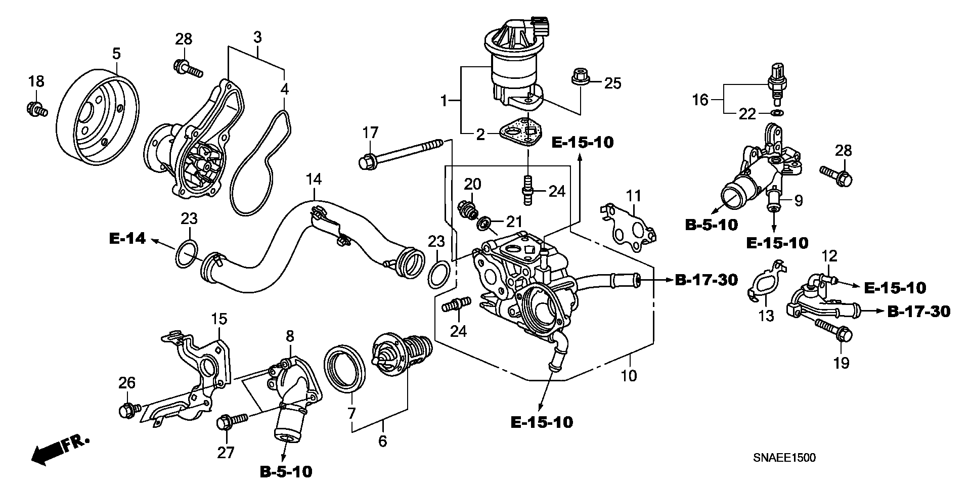 Honda 19301-RNA-305 - Water pump: 001 pcs. autospares.lv