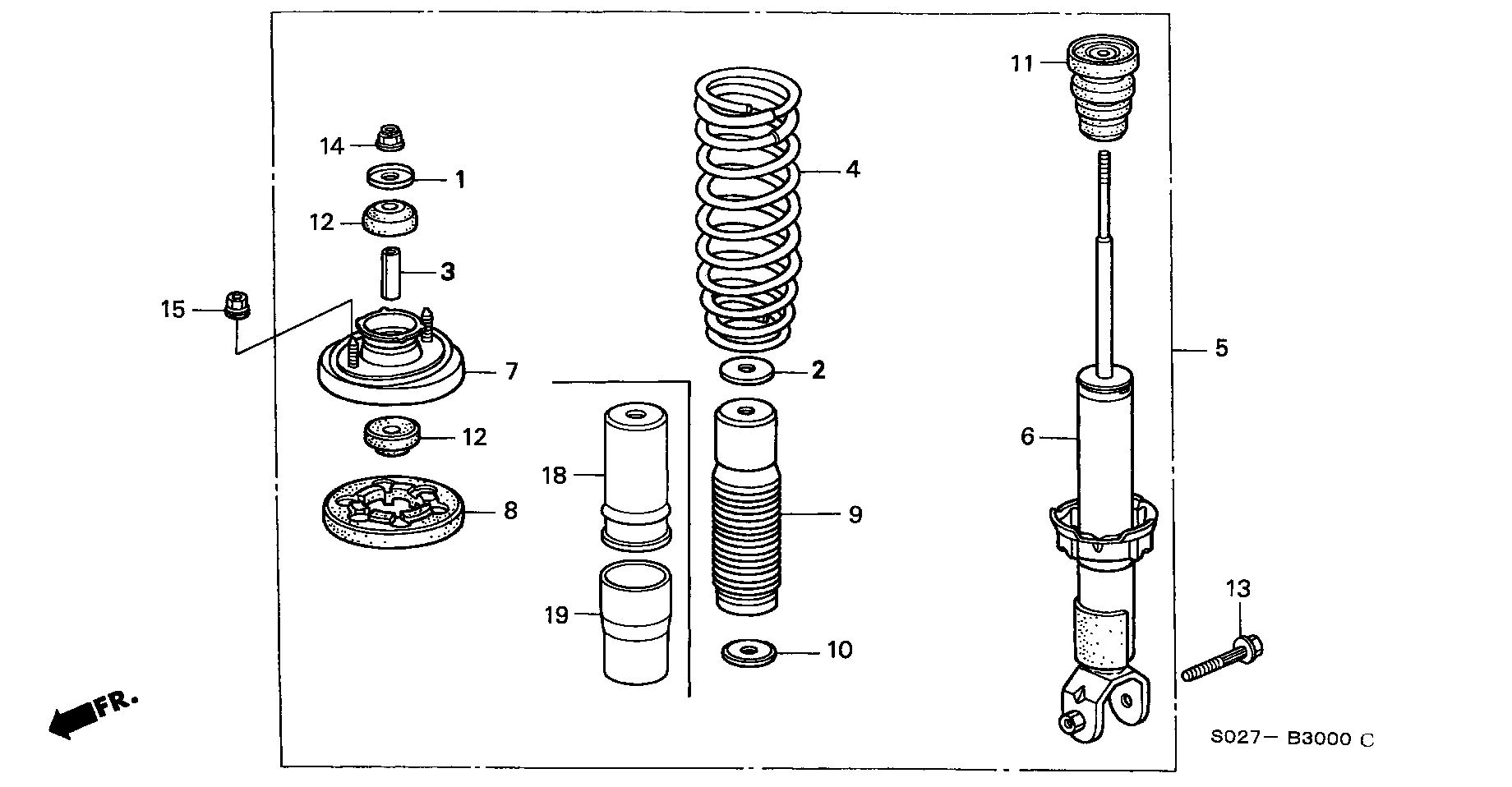 Honda 52687-SR3-003 - Rear shock absorber: 002 pcs. autospares.lv