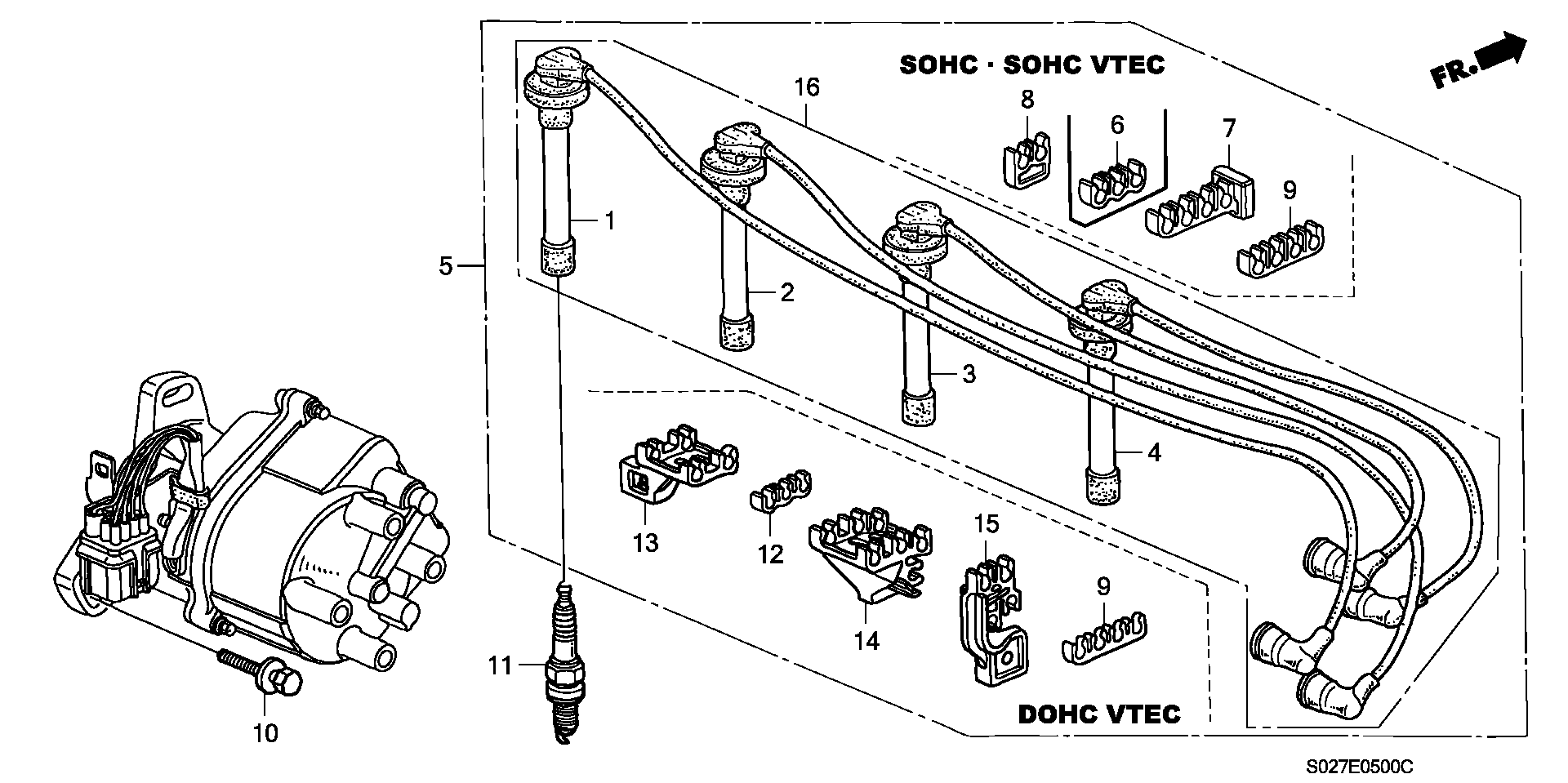 Honda 32722-P2F-A03 - High tension cord/ plug: 001 pcs. autospares.lv