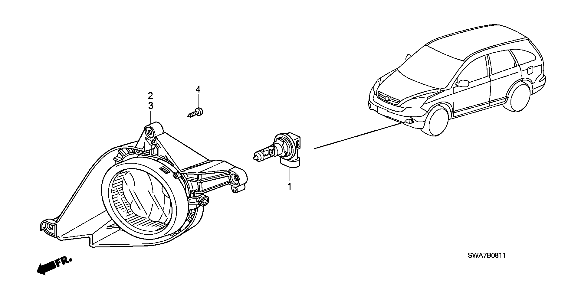 Honda 33165-SMG-E01 - Bulb, cornering light autospares.lv