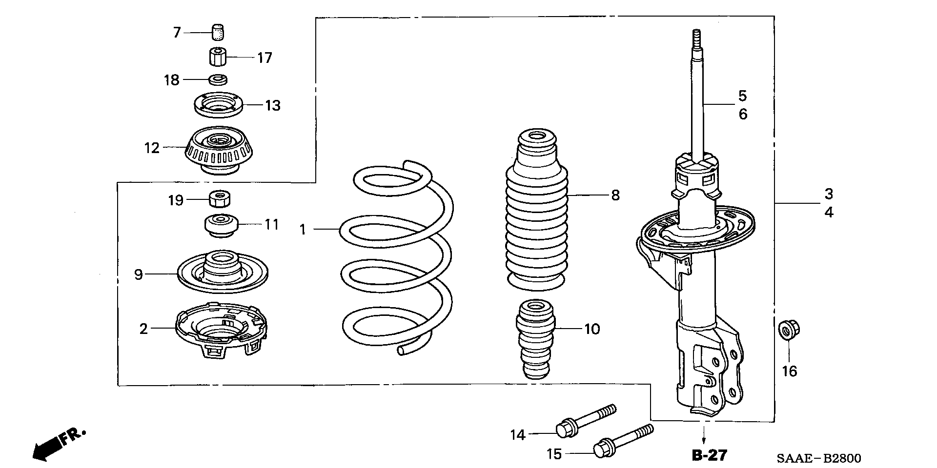 Suzuki 51726SAA003 - Front shock absorber: 002 pcs. autospares.lv