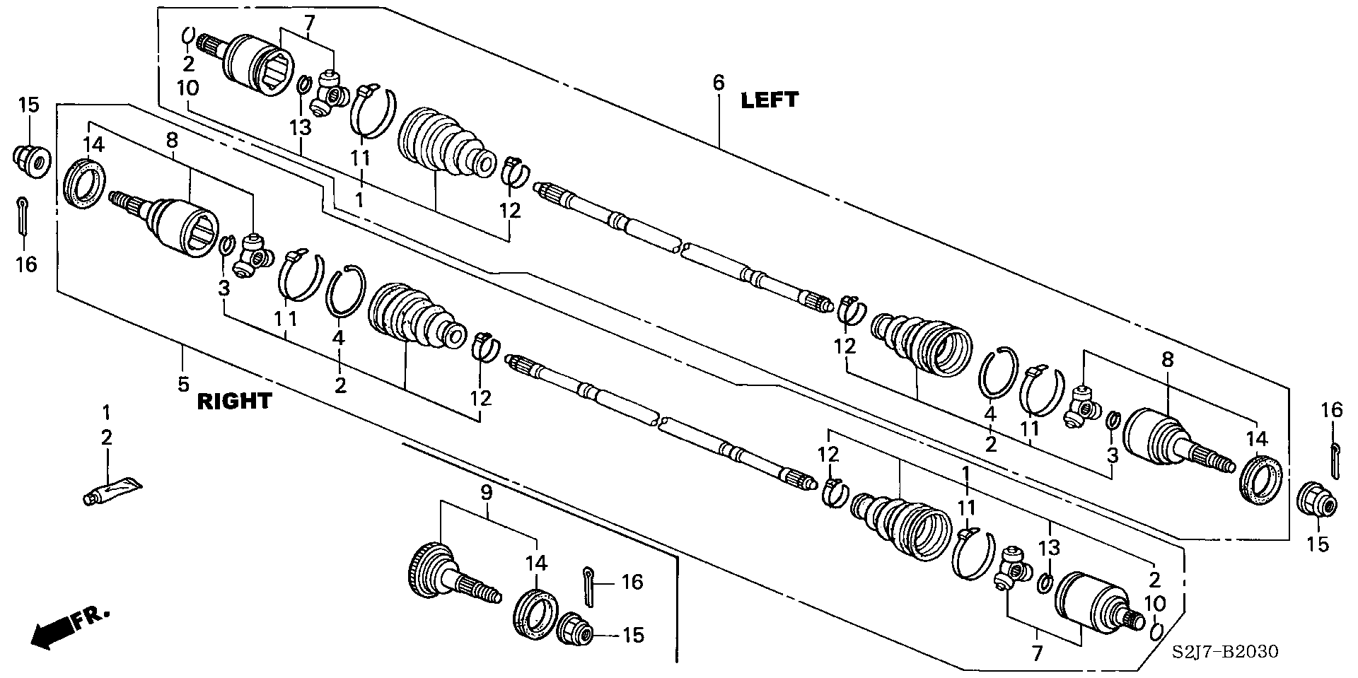 Honda 94201-30300 - Rear driveshaft: 002 pcs. autospares.lv