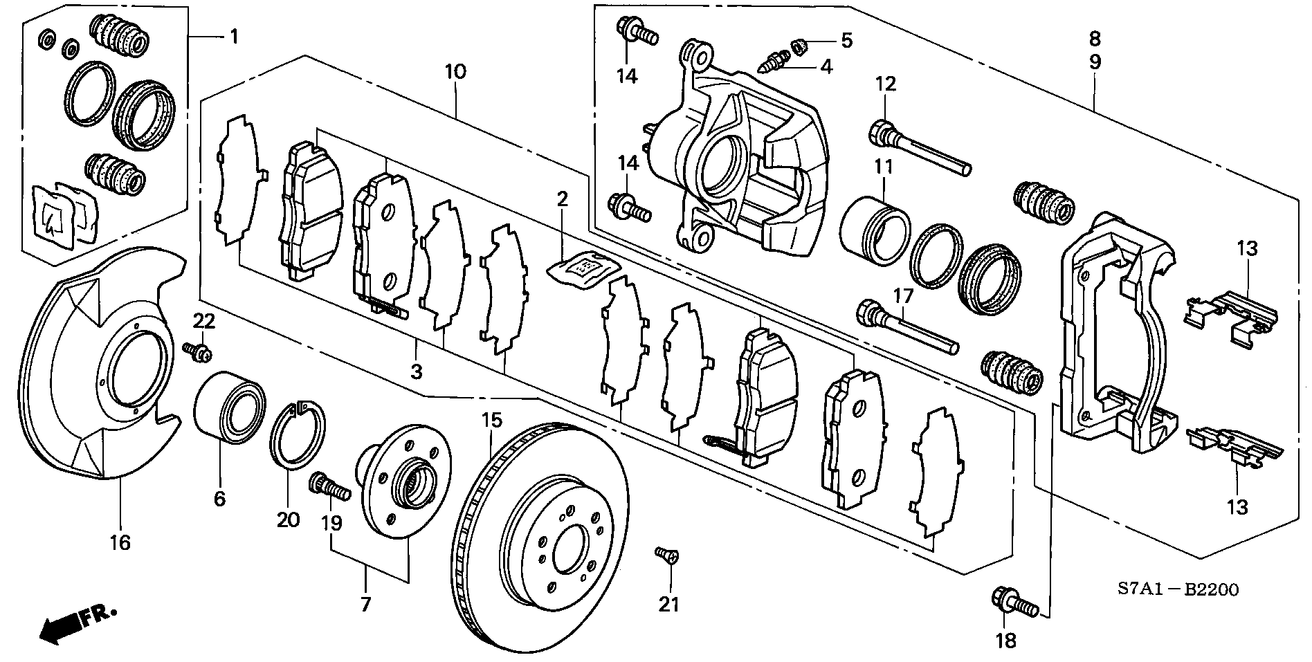 Honda 01463-S7A-N00 - Front brake: 002 pcs. autospares.lv