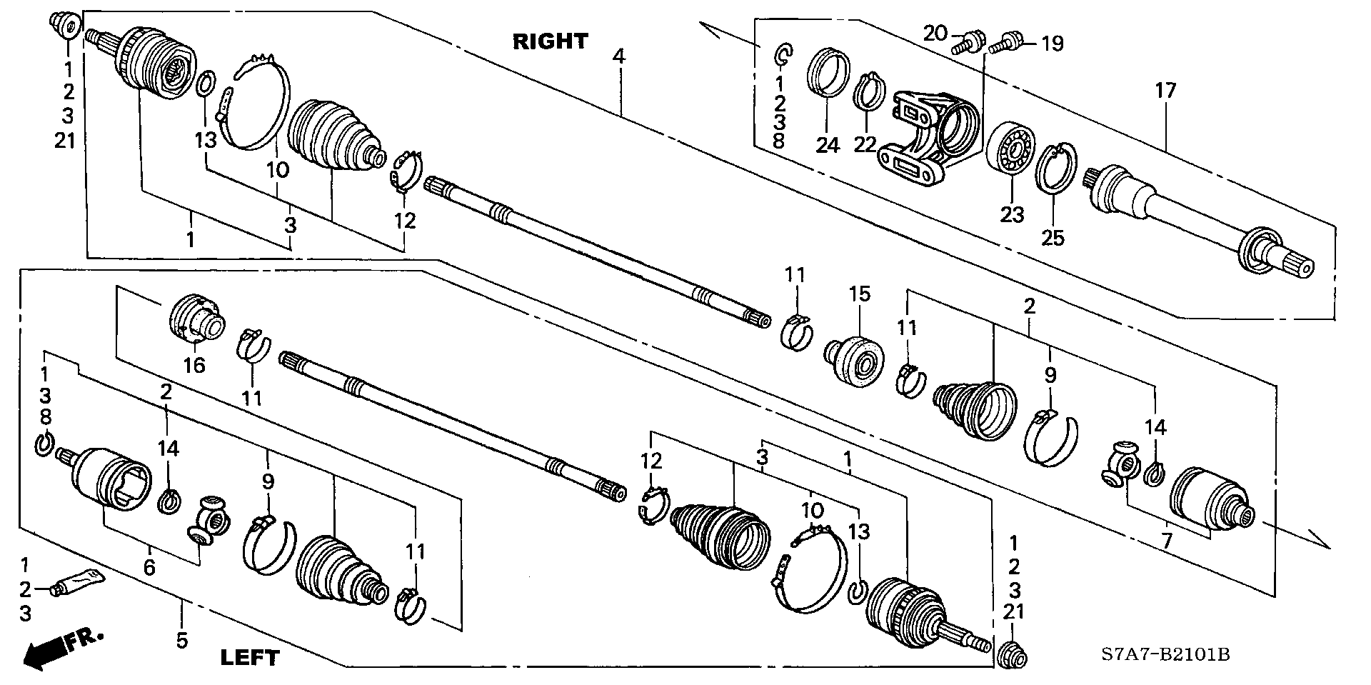 Honda 44018-S6M-000 - Front driveshaft (2.0l): 002 pcs. autospares.lv