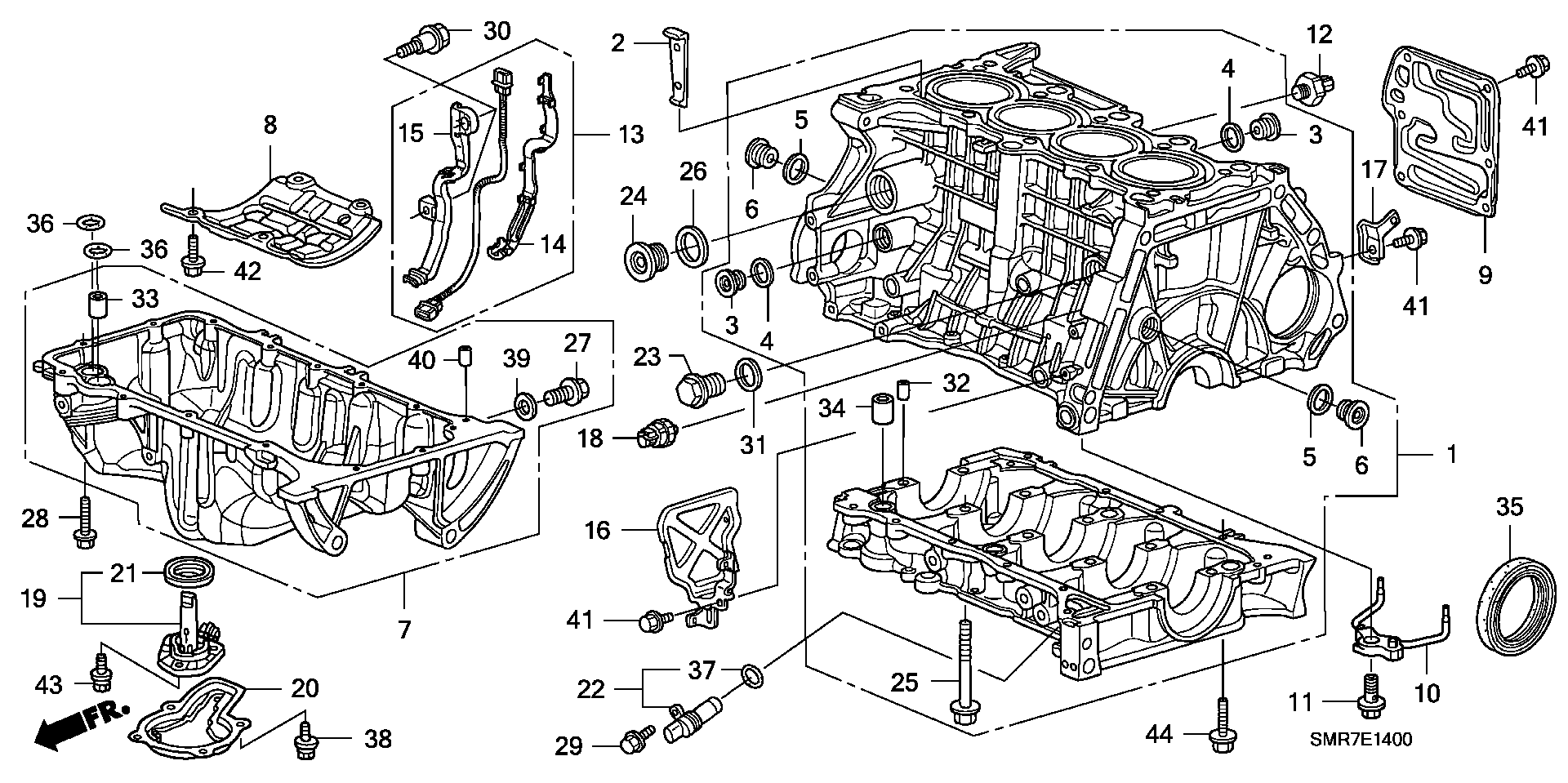 Honda 37241-RNA-A01 - Cylinder block/oil pan (1.8l): 001 pcs. autospares.lv