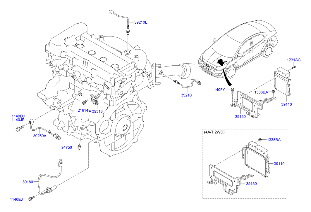 Hyundai 39210-2B140 - Electronic control: 1 pcs. autospares.lv