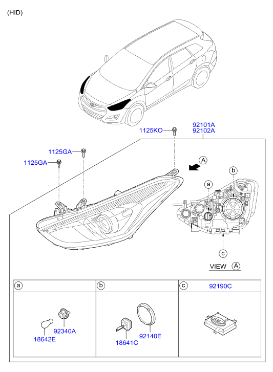 Hyundai 921662V000 - Headlamp: 2 pcs. autospares.lv
