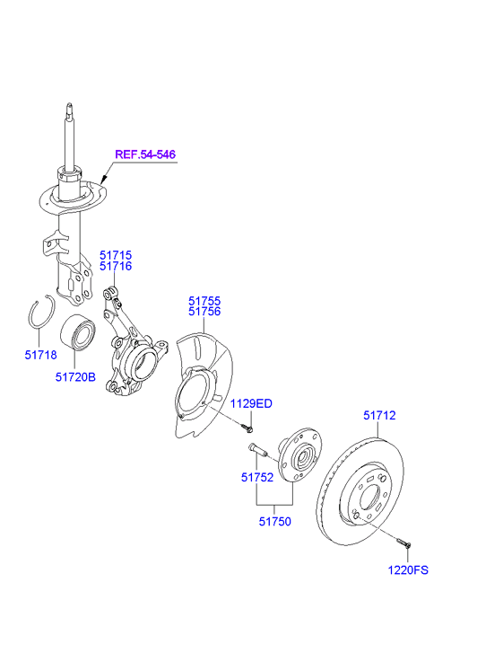 Hyundai 51720-3S100 - Front axle: 2 pcs. autospares.lv