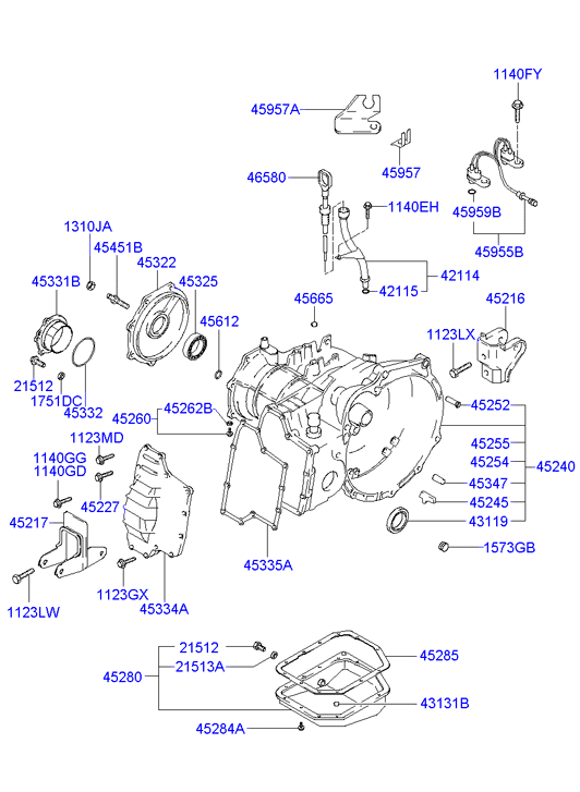 KIA 21512-21010 - Automatic transmission case: 1 pcs. autospares.lv