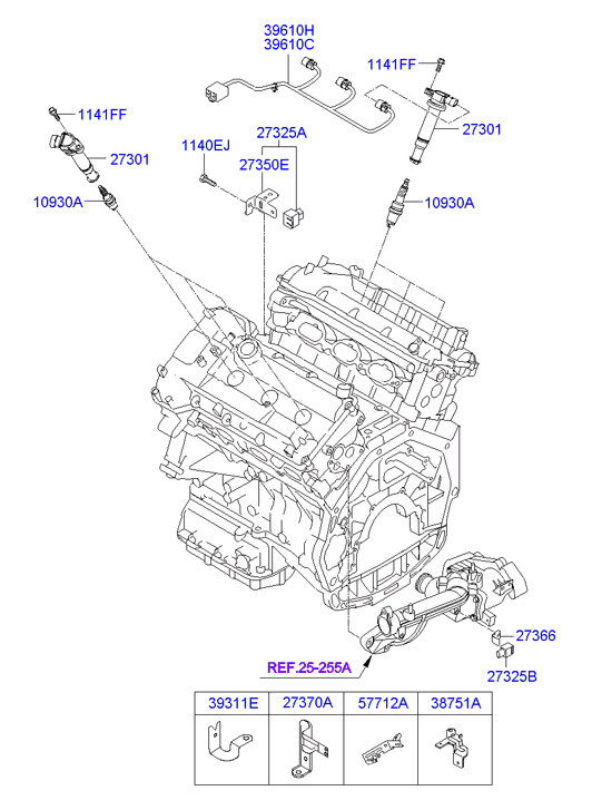 Hyundai 18851 11070 - Spark plug & cable: 6 pcs. autospares.lv