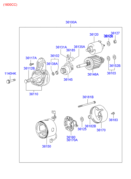 Mitsubishi 36100-23100 - Starter: 1 pcs. autospares.lv