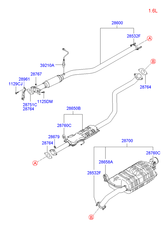 KIA 39210-22620 - Muffler & exhaust pipe: 1 pcs. autospares.lv