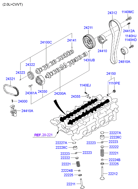 Hyundai (BEIJING) 24410-23770 - Camshaft & valve: 1 pcs. autospares.lv