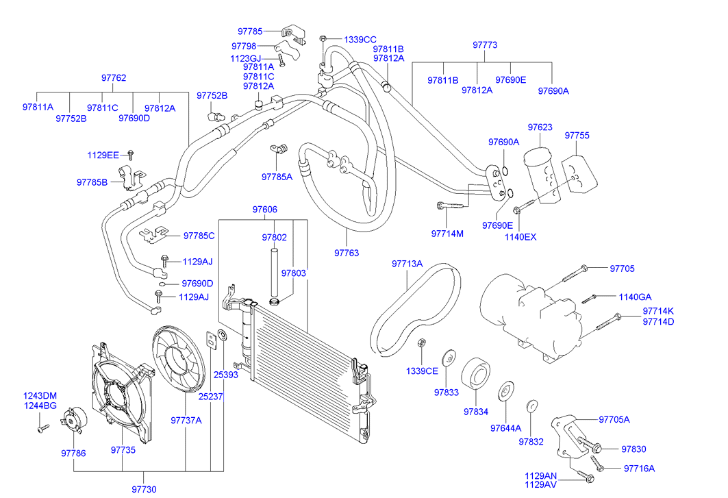 Hyundai 97606-2D000 - A/c system - cooler line: 1 pcs. autospares.lv
