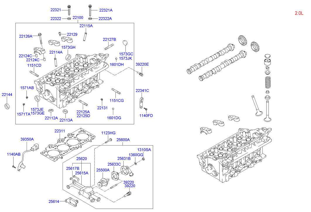 Eagle 22144-3B000 - Cylinder head: 1 pcs. autospares.lv