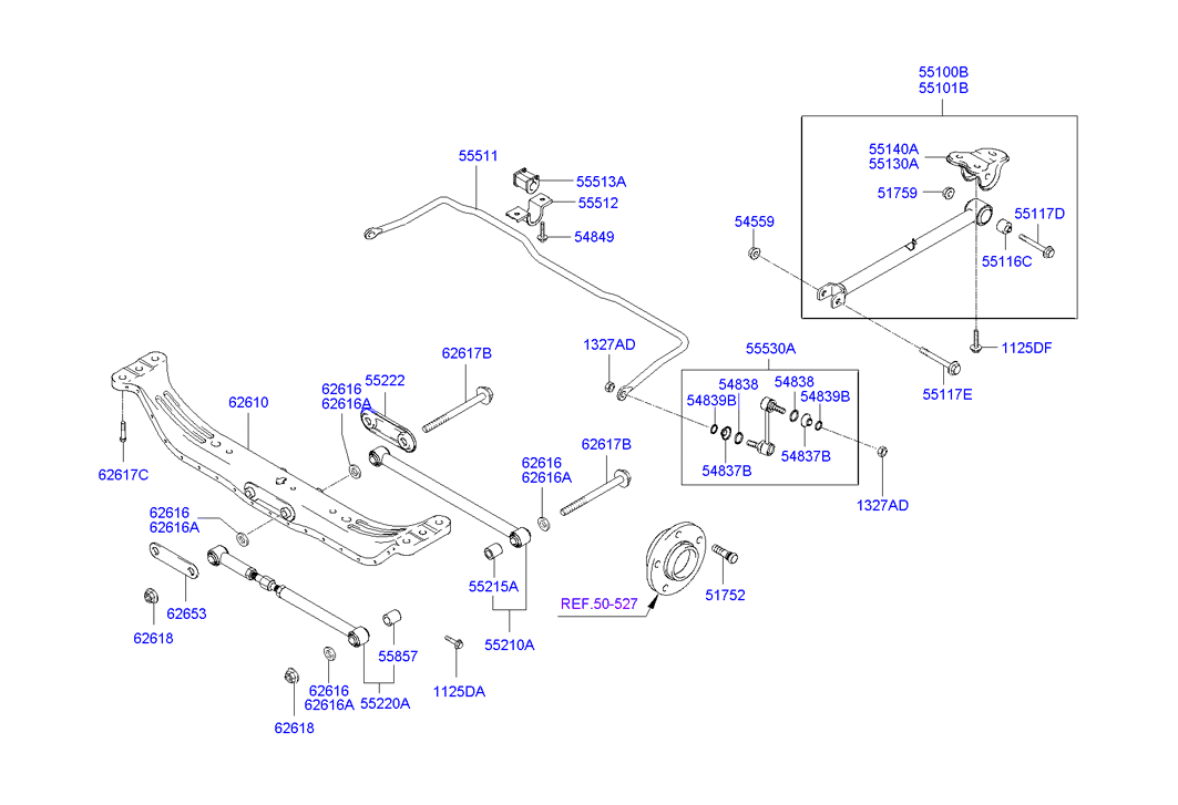 KIA 552152D000 - Rear suspension control arm: 4 pcs. autospares.lv