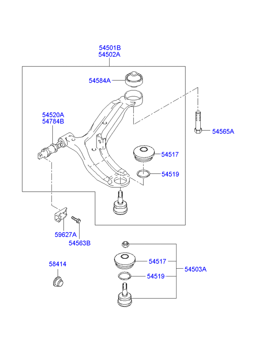 Buessing 545002C002 - Front suspension lower arm: 1 pcs. autospares.lv