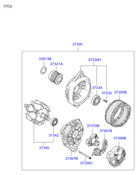 KIA 373002B760 - Alternator: 1 pcs. autospares.lv